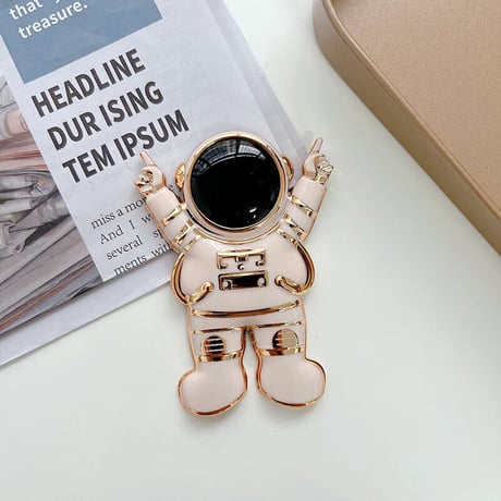 宇宙飛行士 スマホグリップ  可愛い スマホスタンド 落下防止 リング 超キュート  便利多機能 艶あり メッキ いいプレゼント[M2140]