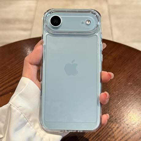 高透明 iPhone17ProMax/17Proケース ブルー/オレンジ/シルバーに合う iPhone17/Air/16/15カバー 黄ばまない 耐衝撃[M5844]