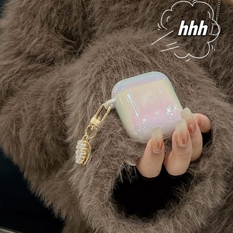 レーザー光る AirPodsPro2ケース 貝殻 真珠アクセサリー airpods3/2カバー 光る  お揃い ギフトにおすすめ[M2549]