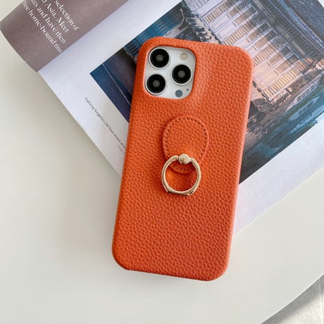 リング付レザーiphone14Plus/14proケース  高品質 高級感 iphone13mini/12/11カバー   シンプル  お揃い 実用 ファッションセンスいい[M2217]