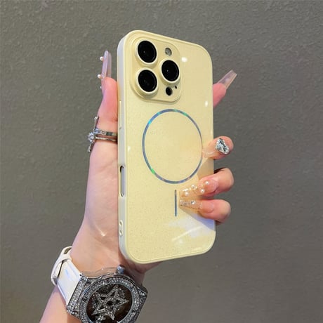 キラキラ iPhone16Pro/16plusケース 耐衝撃 Magsafe対応 iPhone15promax/14/13proカバー 高級感 全面保護 贅沢 存在感抜群[M5411]