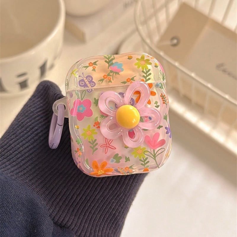 花柄 Airpods Pro3ケース Flowersストラップ Airpods4/3カバー p