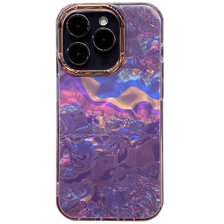 シェル風 iPhone15/15proケース 貝殻紋 アイフォン14/13proカバー宝石のように輝く おしゃれ頑丈  [M3479]