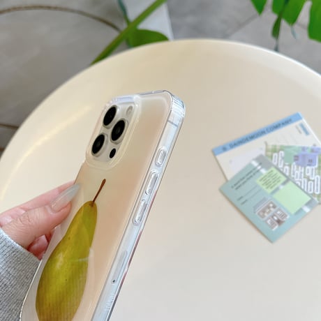 梨柄 iPhone16/16promaxケース  可愛い iPhone15pro/14/13proケース 涼しい感じ 丈夫 シンプル風[M5224]