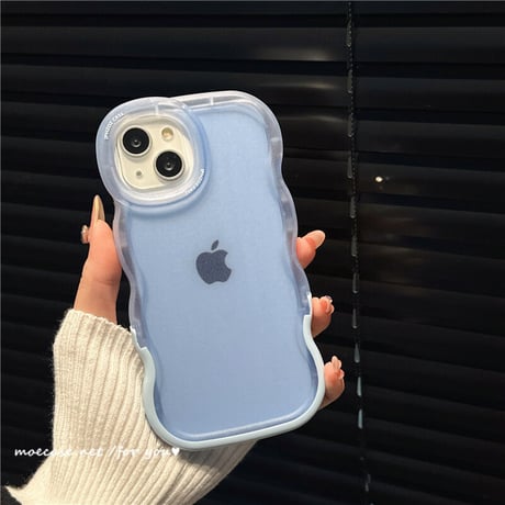スタンド付波紋枠 iPhone13/14ケース 指紋防止マットクリア アイフォン12pro/11カバー シンプル 黄ばまない 頑丈 男女向け[M2987]