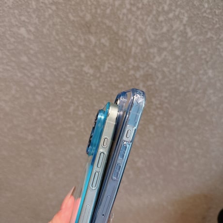ブルー iPhone15pro/15promaxケース  ガラス 高透明 iphone14promax/13proカバー MagSafe対応 丈夫 シンプル高級感[M3985]