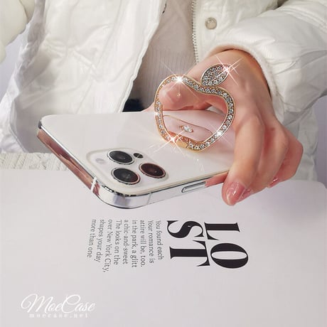 ジュエリーリンゴ スマホリング スタンド キラキラオシャレ かわいい 360度回転可能 高品質 使いやすい 男女兼用 ギフトにおすすめ[M2847]