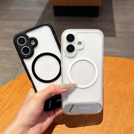 スタンド付 iPhone16/16proケース Magsafe対応 iPhone15promax/14/13proカバー 指紋防止マット シンプル風 男女兼用 [M5347]