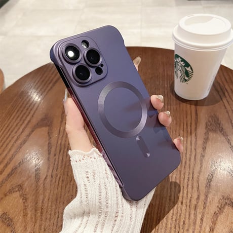 MagSafe対応フチなし iphone15Pro/15Promaxケース 指紋防止 高級感iPhone14Pro/13/12Promaxケース 耐久性 持ち運びやすい[M3801]