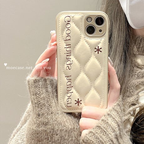 ダウン iPhone14/14Proケース 淡色  iPhone13/12/11カバー オシャレ 手触りいい カメラカバー ギフトにおすすめ[M2671]