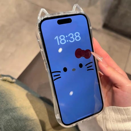 猫の耳 iPhone16/16Proケース 高透明 iPhone15Plus/14pro/SEカバー フィット感 推し活におすすめ 自由アレンジ[M5363]