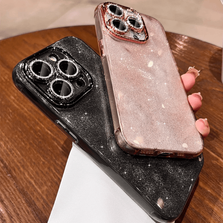 キラキラ iPhone15/15proケース レンズフイルム付 iPhone14pro/13/12カバー  高級感 ラメ入り 丈夫[M4115]