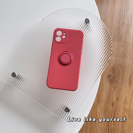 iPhone16/16Proケース リング付  高品質シリコン iphone15pro/14/13mini/12/11proカバー   シンプル  お揃い 手さわりよい スタンド[M2194]