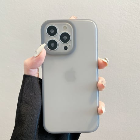 高品質指紋防止 iPhone14/14proケース 黄ばまない アイフォン13/12proカバー  半透明 マット 全面保護 シンプル薄型 [M3190]