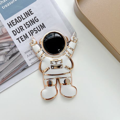 宇宙飛行士 スマホグリップ  可愛い スマホスタンド 落下防止 リング 超キュート  便利多機能 艶あり メッキ いいプレゼント[M2140]