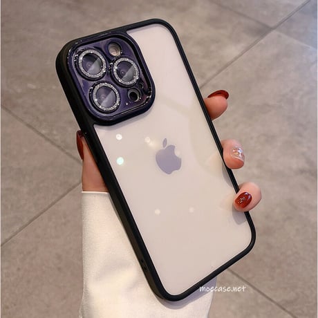 【iPhone15対応】耐衝撃高透明iPhone14promaxケース  キラキラカメラレンズ保護フィルム付き 高級感 頑丈[M2254]