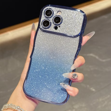 うねうね iPhone17/17Proケース キラキラレンズフイルム付 ラメ iPhone17ProMax/Air/16ケース きれい 落下防止[M5809]