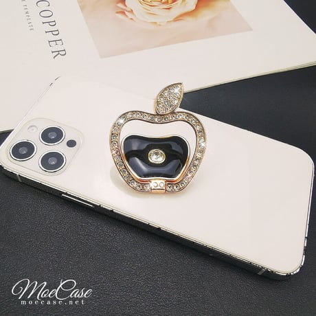 ジュエリーリンゴ スマホリング スタンド キラキラオシャレ かわいい 360度回転可能 高品質 使いやすい 男女兼用 ギフトにおすすめ[M2847]