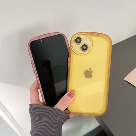 シンプル透明 iphone14/13ケース  耐衝撃枠 iphone12/11カバー   高級感 可愛い円形カメラレンズ枠 [M1933]