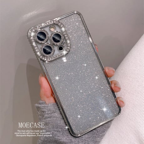 ジュエリー iPhone14pro/14promaxケース キラキララメシール付 iphone13/12/11promaxカバー  オシャレ 高級感 ガールズに大人気[M2388]