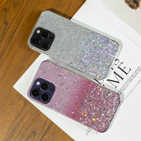 キラキラ眩しい iPhone15/15plus/15proケース きれいグリッター入り iPhone14/13mini/12ケース かわいい インナーシート付[M3937]