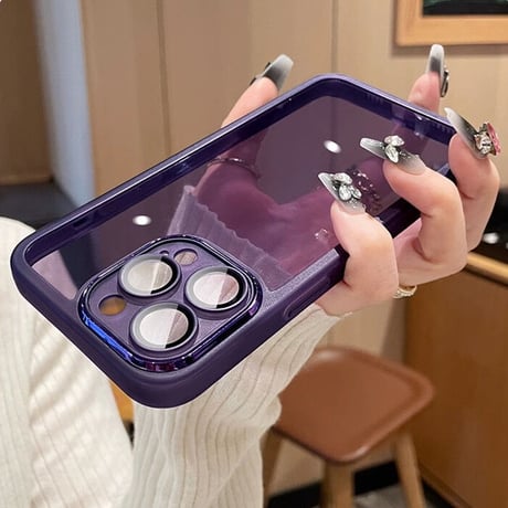iPhone15/15proカバー キラキラ iPhoneSE第3世代/14proケース ラメ入りシート付 レンズ保護 オシャレ[M3508]