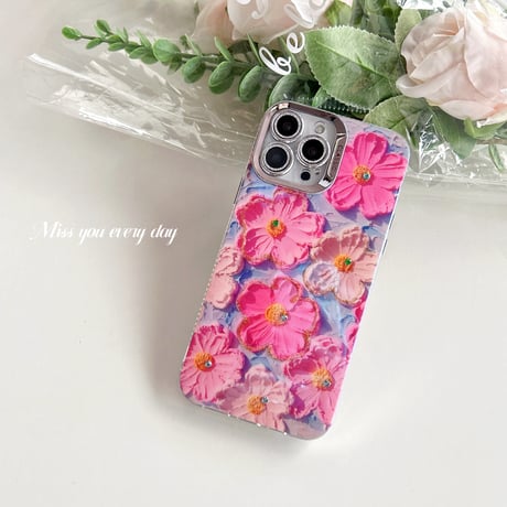 花柄 iPhone15/15proケース 春夏コーデ iphone14/13/12proカバー キラキラ 丈夫 人気[M4074]