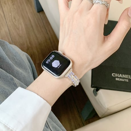 ダイヤ アップルウォッチバンド 高級感  AppleWatchブレスレット Series11/10/9/8 SE3/2 40/41/42mm 高品質 キラキラ感[M6303]
