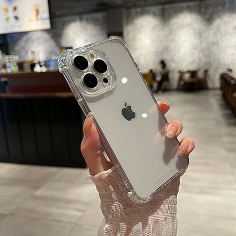 耐衝撃加工高透明 iphone14/13proケース  カメラレンズ全面保護  iphone11proカバー  金属製ボタン 高品質シンプルクリアケース[M1951]