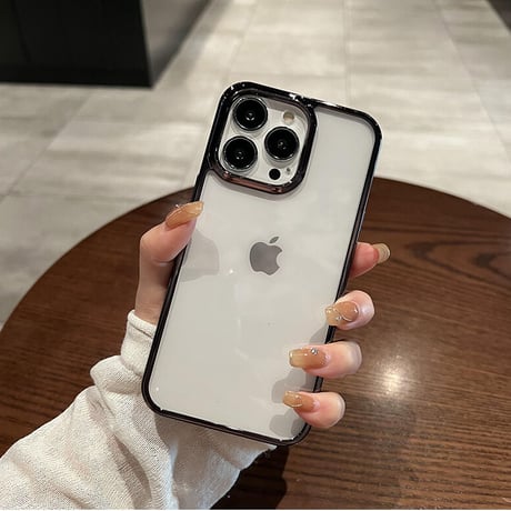 高透明黄ばまない iPhone14pro/14promaxケース  高品質メッキ アイフォン13pro/12proカバー 高級感  頑丈  シンプル 男女兼用[M2547]