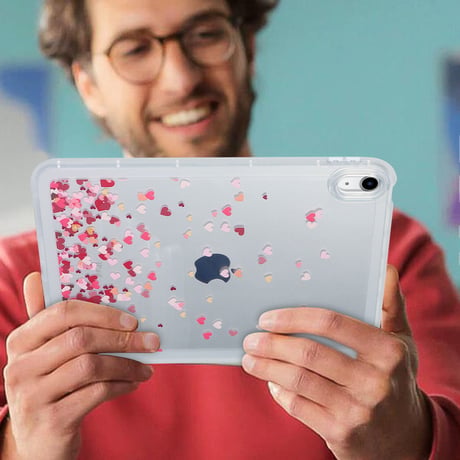 ハート柄 iPad 10.9(第10世代)ケース クリア iPad air10.9inchカバー ipadmini/ipadpro  シンプル 耐衝撃加工 軽量頑丈[M3166]