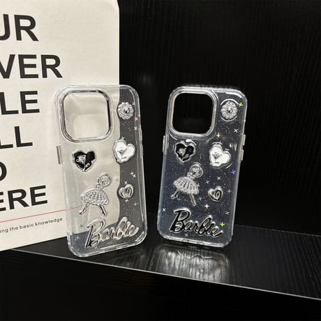 ハンドメイド アイフォン16/16proケース バレエ女子 ストラップ iPhone15pro/14/13proカバー  可愛いデコクリアケース [M5410]