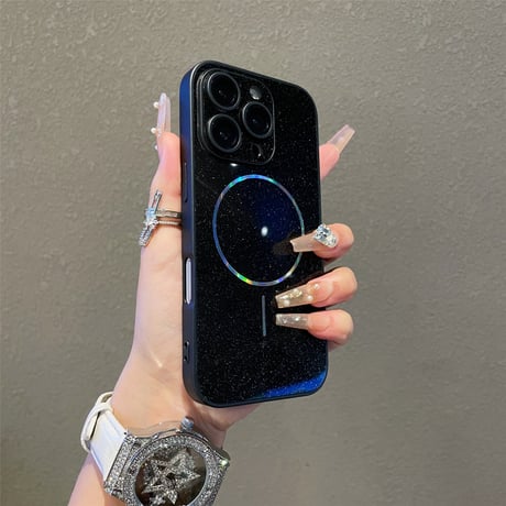キラキラ iPhone16Pro/16plusケース 耐衝撃 Magsafe対応 iPhone15promax/14/13proカバー 高級感 全面保護 贅沢 存在感抜群[M5411]
