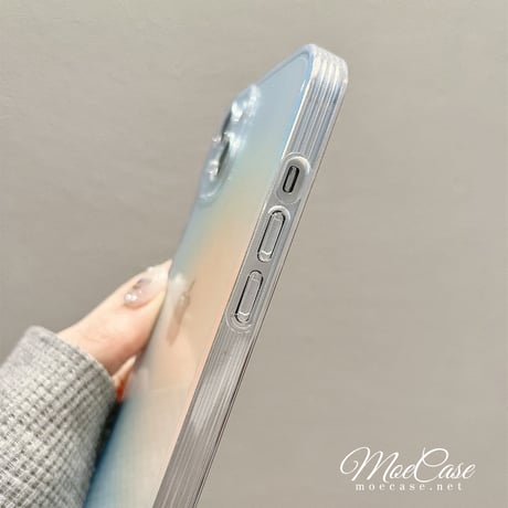 水色 iPhone14/15promaxケース 高級感 Lucky Day シンプル風 アイフォン12/11/XRカバー グラデーションクリアケース 持ち運びやすい [M3012]