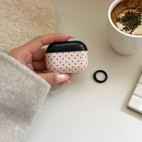 韓国っぽ Airpods Pro3ケース 水玉模様 Airpods4/3カバー pro2/pro1 リング/ハートキーホルダー  大人可愛い[M6115]