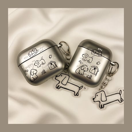 ワンちゃん Airpods Pro3ケース 指紋防止 Airpods4/3カバー pro2/pro1 キーホルダー付  プレゼントにおすすめ[M6191]