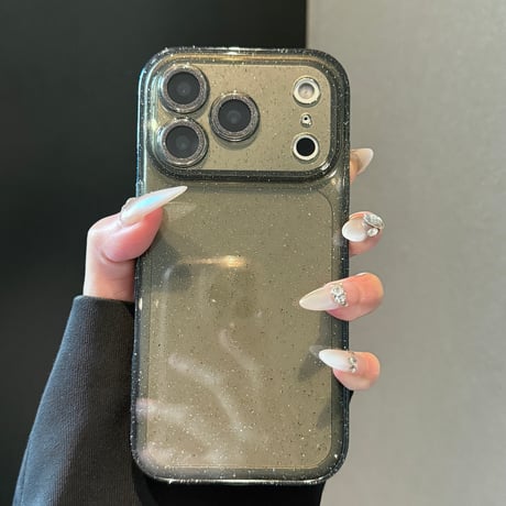 キラキラクリア iPhone17Pro/17ケース ラメレンズフイルム付 iPhone17ProMax/16/15Proカバー 定番アイテム 綺麗 [M5902]