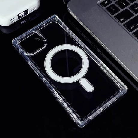 スクエア MagSafe iPhone15pro/15promaxケース 黄ばまないクリア iPhone14/13pro/12promaxケース シンプル風 丈夫[M4117]