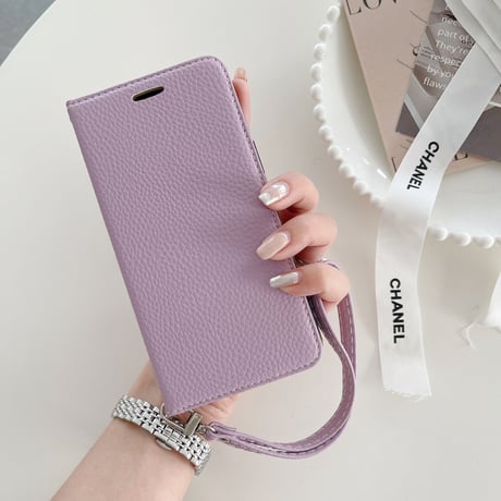 手帳型 iphone14/15proケース  レザー 高品質 iphone13mini/12/11カバー  ストラップ付 カード/お札/写真収納 スタンド[M3129]