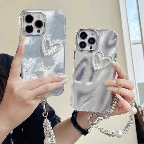 キラキラ iPhone15/16proケース パープストラップ付 アイフォン14プロ/13/12カバー 綺麗 女子力アップ [M4567]