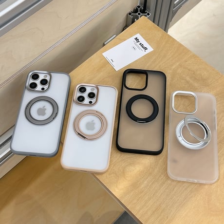 Magsafeリングスタンド iPhone16Pro/16ProMaxケース 高品質高機能 iPhone15Pro/14proケース 定番 指紋防止 飽きないデザイン[M5141]