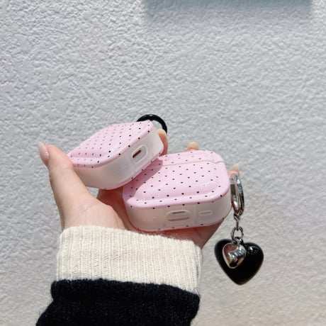 ピンク Airpods 4ケース ハート柄 Airpods3/2カバー Airpodspro2/pro リング/ハートチャーム 可愛い[M4898]