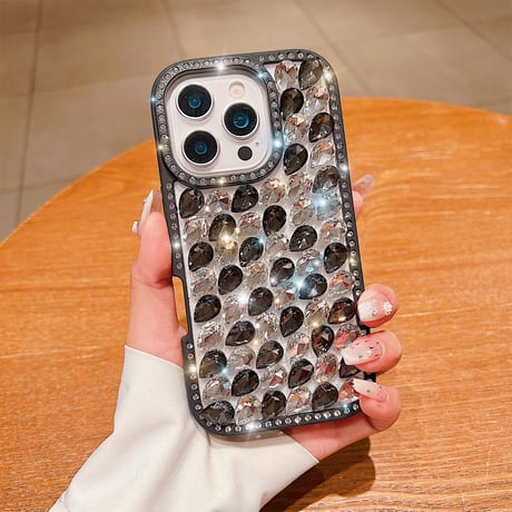 豪華ダイヤ iPhone16Pro/16カバー ジュエリー キラキラ iPhone15plus/14/13promaxケース 贅沢 ストラップ 高級感たっぷり [M5291]