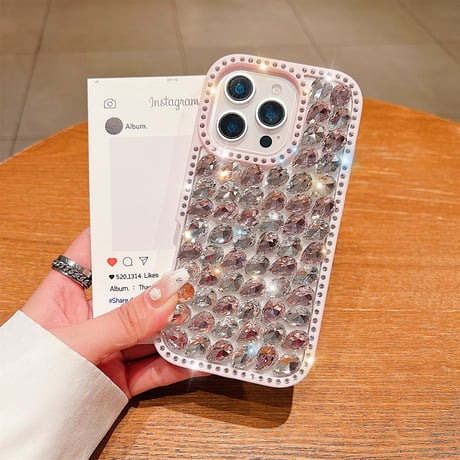 豪華ダイヤ iPhone16Pro/16カバー ジュエリー キラキラ iPhone15plus/14/13promaxケース 贅沢 ストラップ 高級感たっぷり [M5291]