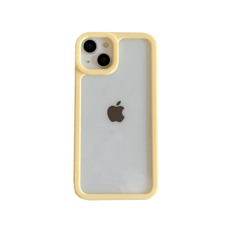 頑丈黄ばまないiphone14/13proケース 透明 アクリル素材 アイフォン12/11カバー  カラー枠 お揃い 男女向け 持ち運びやすい[M2942]