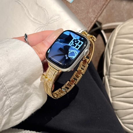 ダイヤリボン  AppleWatchバンド キラキラ感たっぷり AppleWatchベルト Series 11/10/9/8 SE3/2  Ultra3/2/1 高級感高品質 上品[M6455]