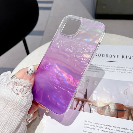 シェル風 iPhone15Pro/15カバー キラキラ iPhone14/13Proカバー 綺麗 ガールズに大人気[M4259]