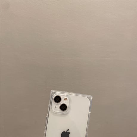 スクエア iPhone14Pro/15ケース 透明 シンプル アイフォン13/12/11promaxクリアカバー 使いやすい 男女兼用 ツヤあり[M2666]