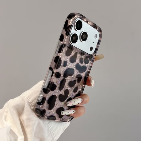 キラキララメいりアニマル柄 iPhone17Pro/17ケース 豹柄 iPhone17ProMax/16Pro/15/14カバー 上品 丈夫 [M6451]