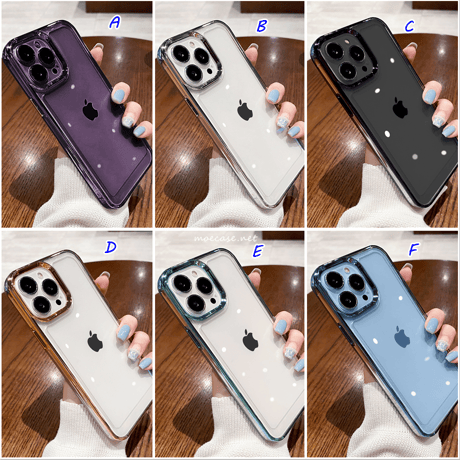 【iPhone16対応】黄ばまないアイフォン15pro/14promaxケース 高透明  高級感 メッキ 耐衝撃加工[M2260]